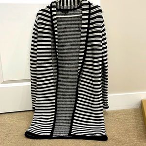 Mid length striped cardigan